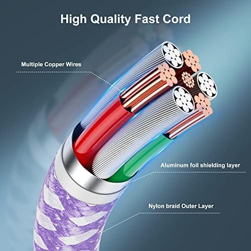 Essri 10 FT Nylon Braided i Phone Charger Cord 2-Pack – Fast Charging Lightning Cable for i Phone 14, 13, 12, 11, X, XS, XR, and 15 – Durable Blue 10 Foot Charging Solution for Ultimate Convenience and Style