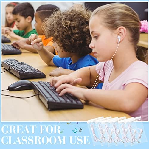 Kanayu 100 Pack Classroom-Ready Wired Earbuds – High-Quality 3.5 mm Jack Earphones for Enhanced Student Learning, Individually Packaged for Quick Distribution, Lightweight Comfort for Focused Educational Experiences