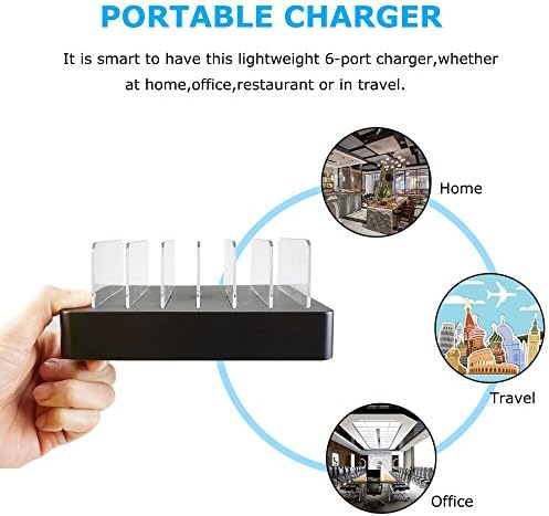 COSOOS 81 W PD USB-C Charging Station – High-Power Multi-Device Fast Charger with 3 x 20 W Ports and 6 Versatile Cables for Instant Mobile Power – Compact USB Hub for Effortless Charging at Home or Office with Enhanced Overheat Protection and Smart Safety Features