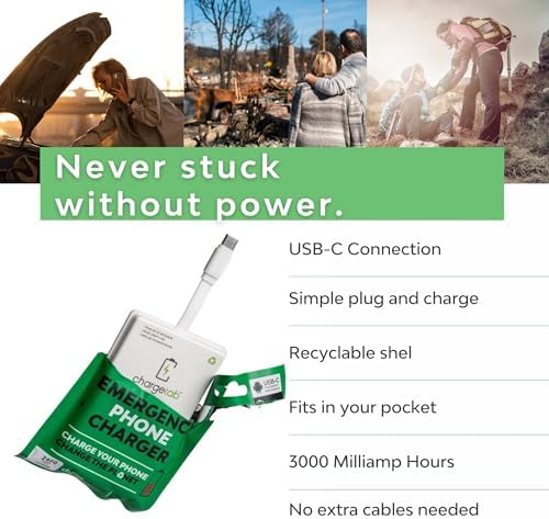 Emergency USB-C Power Bank 3000 m Ah – Ultra-Slim and Lightweight Portable Charger, Pre-Charged for Immediate Use, Compatible with i Phone 15/16 & Android Devices, 10-Pack for Ultimate Convenience and Versatility in Power Solutions