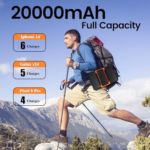 Maximize Your Charging Potential with Our 20,000 m Ah Solar Power Bank – Wireless Compatibility, Multi-Port Functionality, and Real-Time LED Display for Ultimate Convenience on the Go