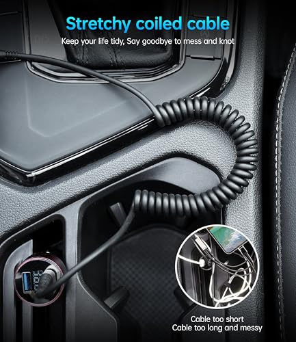 USB C to C 100W 3ft, 2Pack Coiled USB C Charger Cable for Car, Short Type C USBC Fast Charging Cable for iPhone 16/15/Pro/Plus/Pro Max/Samsung Galaxy S23, Compatible All Type C Devices – Enhanced Compatibility and Speed