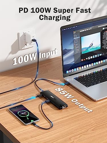 Revolutionize Your Device Connectivity with the 10 Gbps USB C Hub – High-Speed 4-Port USB3.2 Splitter for Effortless Data Transfer and Charging | Versatile Multiport Adapter Compatible with Mac Book Pro, Surface Pro, Dell, HP, i Pad & More | Flexible 1.97 ft Cable for Optimal Setup | Essential Laptop Accessory for Streamlined Workflow and Enhanced Efficiency