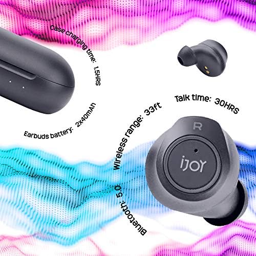 Elevate Your Audio Experience with i Joy Premium Gravity TWS Earbuds – Bluetooth 5.0 Wireless In-Ear Headset Featuring IPX4 Waterproof Design for Sports, Long-Lasting 20-Hour Battery Life, Built-in Mic for Clear Calls, and Ergonomic Comfort for All-Day Wear