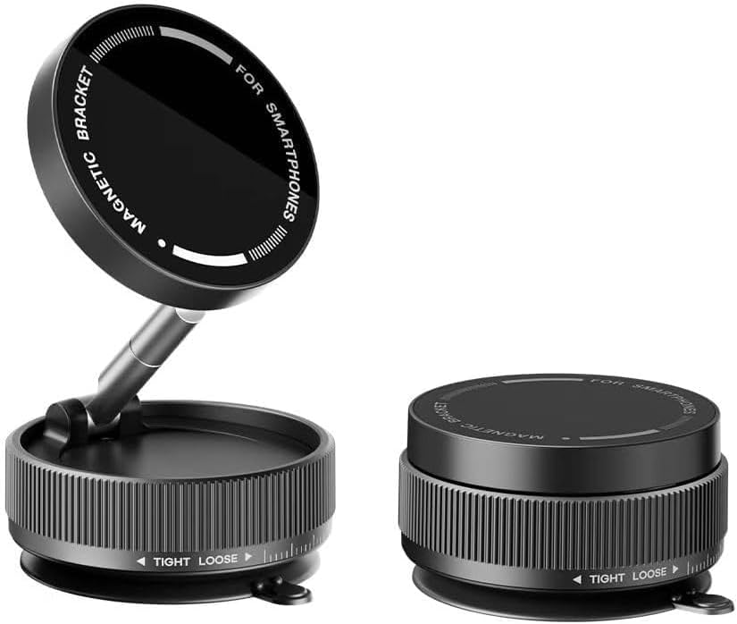 Suction Cup Phone Mount, Vacuum Magnetic Car Phone Holder Stand for Car, Vacuum Magnetic Cell Phone Holder Stand Suction Phone Mount, Foldable 360°Adjustable(Black) – Enhanced Compatibility and Speed