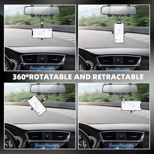 Transform Your Driving Experience with the SXhyf Rotatable Rear View Mirror Phone Holder – Adjustable Car Mount for i Phone 11-14 Pro Max & Samsung Devices – Seamless Compatibility, Enhanced Safety, and Effortless Access to Navigation & Calls