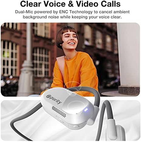 Purity Air Open Ear Headphones – Advanced True Air Conduction Wireless Bluetooth Earbuds with Dual Mic for Clear Calls – Ergonomic, Sweat-Resistant Design for Active Lifestyles – Compatible with i Phone & Android – Ultimate Comfort and Audio Awareness