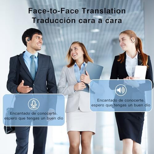 ZIHNIC Wireless AI Translation Earbuds – 4-Mode Real-Time Language Interpretation, Ergonomic Comfort Fit for Extended Use, IPX5 Waterproof Protection, Bluetooth 5.0 for i OS & Android – Perfect for Global Travelers and Professionals – Superior Sound Quality and Versatile Connectivity