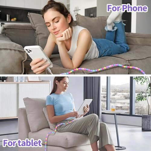 VOFUOE USB C Cable for iPhone Charging Cord [MFi Certified] 2 in 1 Multi Charging Cable Fast Charging Cable Star Beads 3.3FT Girls Women for iPhone 16/15 Pro Max-Colorful – Enhanced Compatibility and Speed