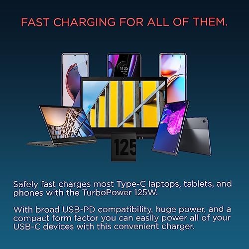 Motorola Turbo Power Share 50 W Dual Port Charger – Fast USB-A & USB-C Adapter with Power Delivery and QC3.0 Outputs, Includes 1 m USB-C Cable for Ultimate Device Compatibility and Speed Boost
