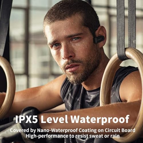 High-Performance Waterproof Bluetooth Earbuds with 82-Hour Battery Life, Ergonomic Earhooks & PU Leather Charging Case – Ideal Wireless Headphones for Gym, Running & Outdoor Activities with Hi-Fi Sound Quality and Built-in Mic for Seamless Connectivity