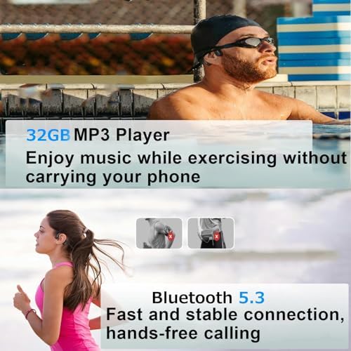 Revolutionary Open-Ear Bone Conduction Headphones for Active Lifestyles – Waterproof Wireless Sport Earbuds with Sweatproof Design and Built-in Microphone for Ultimate Comfort and Safety During Workouts – Trendy Green Color with Universal Device Compatibility