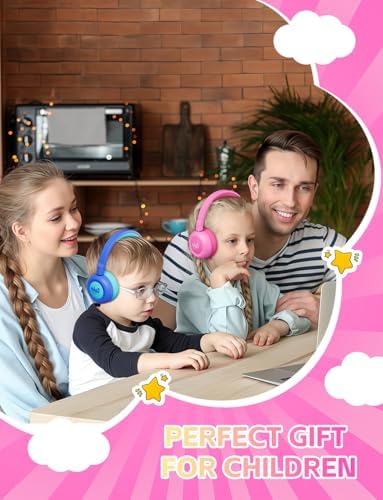Safe Sound Bluetooth Headphones for Kids – Lightweight Wireless Earphones with 85 d B Volume Limiting for Toddler Hearing Protection – Ideal Twistable Design for School, Travel, and Home Use – Premium Audio Quality with Built-in Microphone for Clear Communication