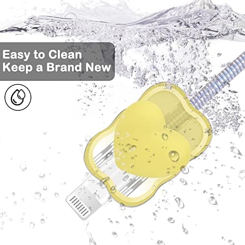 Charming Kawaii Waves DIY Cable Protector for i Phone Chargers – 3 D Love Heart Design, Durable Data Cable Saver for i Phone 11, 12, 13, 14, Pro Max, XS, XR, X, 7, 8 Plus – Lightweight & Easy to Install for Enhanced Charging Experience – Perfect i Phone Charger Accessory to Prevent Fraying and Damage