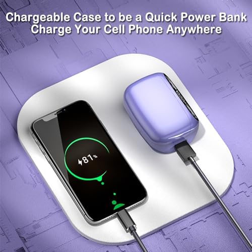Revolutionary Wireless Purple Sport Earbuds with Built-in Mic | High-Fidelity TWS Noise Cancellation In-Ear Headset | Ergonomically Designed for Ultimate Comfort and Hands-Free Calling | Perfect for Active Lifestyles and Everyday Use | Compatible with All Devices for Effortless Listening Experience