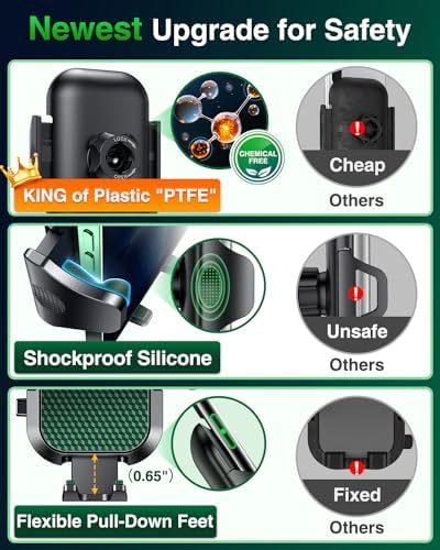 VANMASS Pro Universal Car Phone Mount with 2025 Super Suction Cup – Ultimate Cell Phone Holder for Safe Driving, Compatible with i Phone 16 Pro Max, 15, 14, 13 & Samsung Android Devices – Easy Installation, 360-Degree Rotation, and Enhanced Stability for Windshield, Dashboard, and Vent Use