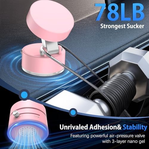 DUEDUE Universal Foldable Magnetic Suction Phone Holder – 2025 Model with Double-Sided Vacuum Adsorption for Reliable Stability and Adjustable Viewing – Ideal Car Phone Mount for All Devices (Sleek Black Finish) – Elevate Hands-Free Convenience and Enhance Driving Safety