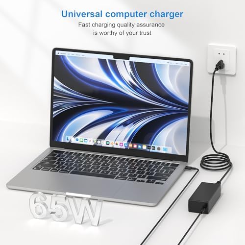 Power Up Your Lenovo: 65 W USB-C Fast Charger for Think Pad, Yoga & Chromebook – Universal Compatibility with PD 3.0 Technology for Optimal Performance and Quick Charging – Includes 10 ft Cable and Top-Notch Customer Support