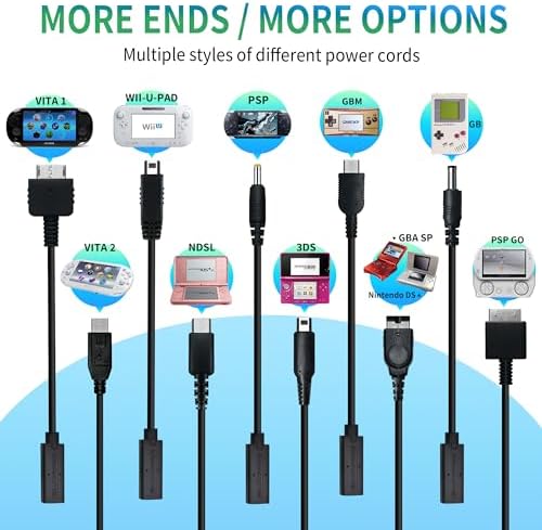 Universal Retro Gaming Power Supply Kit – Multi-Device Charging Adapter for VITA, NDSL, Wii U, PSP, GBA & More – Rapid Charge & Versatile Connectivity for Classic Game Lovers – Ultimate Power Solution for Seamless Gameplay Experience