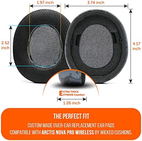Experience Ultimate Comfort with WC Freeze Nova Pro Wireless Cooling Gel Earpads for Arctis Nova Pro – Exclusive 90’s Black Design, Enhanced Durability & Sound Isolation, Tailored Fit for Gamers Seeking Maximum Performance and Prolonged Play Sessions