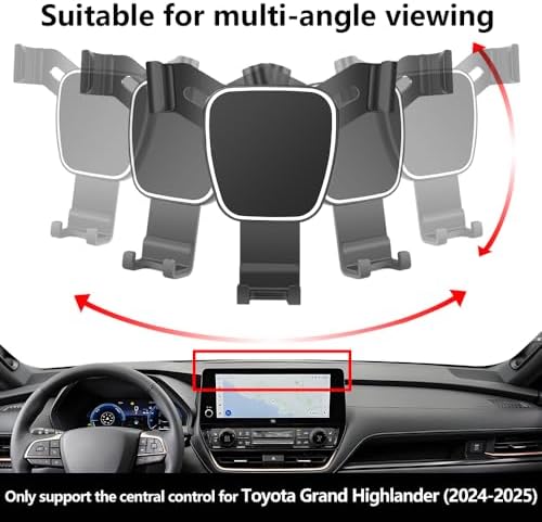 Toyota Grand Highlander Center Console Phone Holder Organizer (2024-2025) – Premium Auto Accessory for Safe Navigation & Enhanced Interior Aesthetics – Easy Installation, Adjustable Viewing Angles, Durable Design for Mobile Device Security