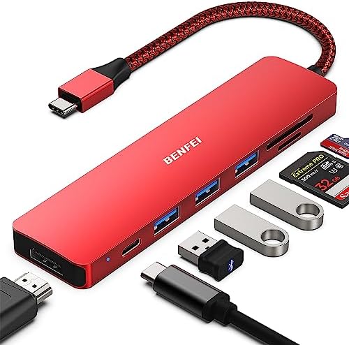 BENFEI 7-in-1 USB C Hub – Ultimate Multiport Adapter with 4 K HDMI, 100 W Power Delivery & 3 USB 3.0 Ports for Lightning-Fast Data Transfer – Perfect for i Phone 15 Pro/Max, Mac Book, i Pad Pro & i Mac – Compact Design for Enhanced Portability and Seamless Connectivity
