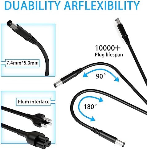Universal 65 W USB-C Type-C Laptop Charger for Dell Latitude & XPS Models – Fast Charging Power Adapter Compatible with Latitude 7275, 7370, 5420, XPS 13 9250 & More – Versatile 5 V to 20 V Output for Optimal Device Performance – Durable Power Cord Included with 1-Year Warranty and 30-Day Replacement Guarantee – Ideal for Home and Office Use