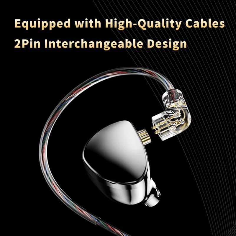 TRN MT5 Type C Wired Earbuds – Premium Noise-Isolating In-Ear Headphones with Immersive Bass & Tangle-Free Cord for Unmatched Audio Quality – Ideal for Music Enthusiasts & Professionals, Featuring Interchangeable Cable & Built-in Microphone (Sleek Black Finish)