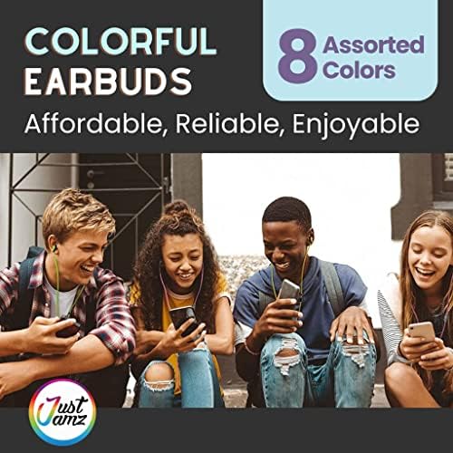 Multicolored Disposable Earbuds Bulk Pack – 30 Pairs of In-Ear Headphones for Schools & Libraries | 3.5 mm Stereo Jack, Lightweight & Hygienic Audio Solution | Perfect for Group Settings & Multimedia Engagement
