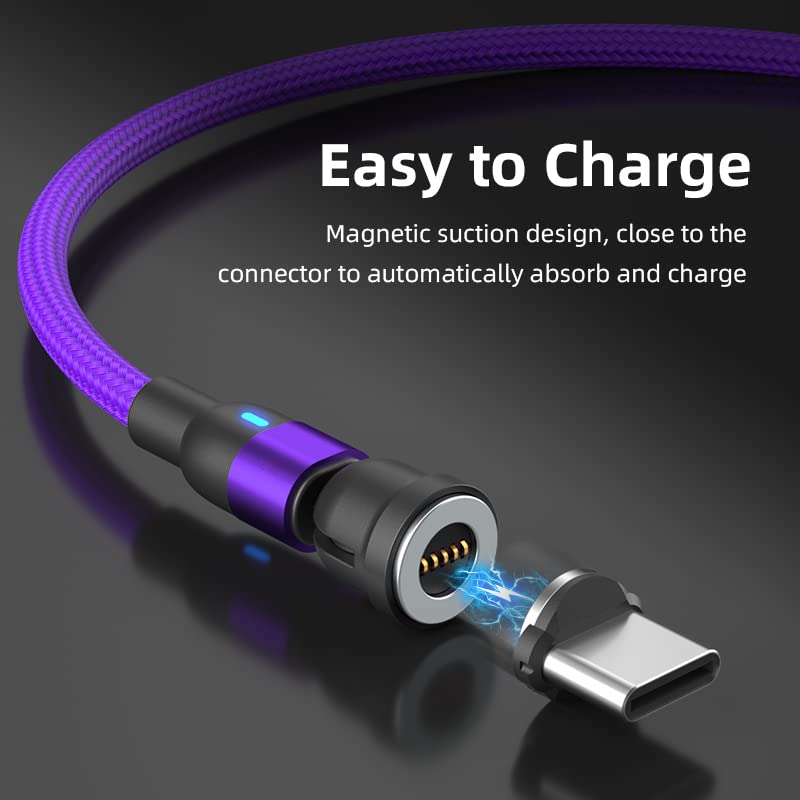Revolutionize Your Charging Routine with the 3-Pack Nylon Braided 3 A Fast Charging Magnetic Data Cables – Universal Compatibility for Micro USB & Type C Devices – Tangle-Free 1.6 ft Length for Hassle-Free Power-Up – Perfect for On-the-Go Lifestyles & Everyday Use