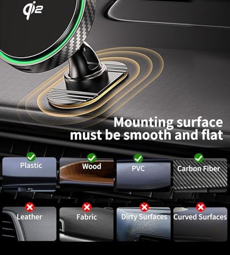 Revolutionary Qi2 Certified 15 W Mag Safe Wireless Car Mount Charger – 360° Rotatable Design for i Phone 12 to 16 Series, Perfect for Dash & Vent Installation – Ultimate Magnetic Charging Solution for Modern Drivers