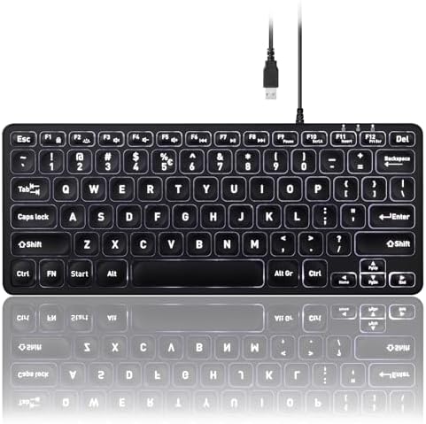 Elevate Your Typing Experience with the Perixx PERIBOARD-332 MW Wired Backlit Scissor Keyboard for Mac – Compact, Stylish, and High-Performance Mini Keyboard with Large Font Keys and White Backlighting for Enhanced Visibility and Speed