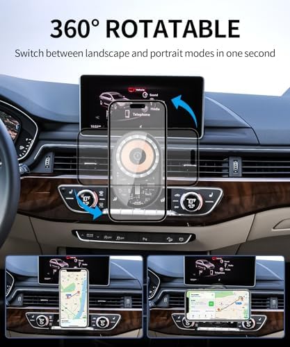Elevate Your Audi Journey: Premium Wireless Charging Phone Holder for A4, A5, S4/S5/RS5 (2017-2025) – Effortless 360° Rotation, Custom Fit, and Streamlined Navigation Solution for Ultimate Driving Comfort