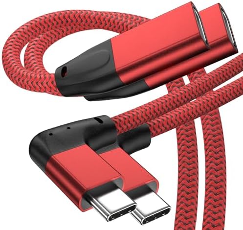 Effortlessly Enhance Your Connectivity with Use Bean 0.6 FT Right Angle USB C Extension Cable 2-Pack – 90-Degree Gen2 20 Gbps Fast Data Transfer for i Phone 16/15, Mac Book, i Pad Pro/Air, Galaxy S25/S24 – Perfect for Tight Spaces and Seamless Charging Solutions