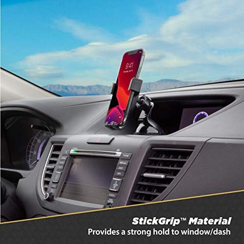 Scosche HDVM 3-in-1 Universal Cell Phone Mount: Versatile Suction Cup Holder for Windshield, Dashboard, and Vent – Compatible with i Phone 16/15/14/13/12 & Smartphones Up to 3.5 Inches – Enhanced Stability for Safe Hands-Free Use