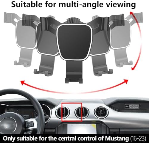 Premium Car Phone Holder for 2024-2025 Ford Mustang Coupe & Convertible – Secure Dashboard Mount for Effortless Navigation & Enhanced Driving Experience – Tailored Fit, 360° Rotation, Easy Installation, Universal Smartphone Compatibility – Elevate Your Interior Aesthetics with Durable Auto Accessory