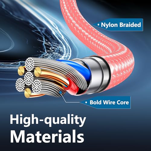 High-Speed 10 FT USB C to USB C Charger Cable – Durable Nylon Braided 3-Pack for Rapid 60 W Charging – Compatible with i Phone 15/16, i Pad Pro, Mac Book, Samsung & Google Devices – Sleek Black Design for Ultimate Flexibility and Reliability