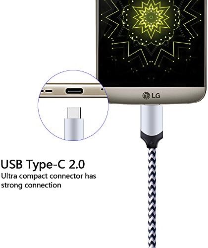 Ultimate 6 ft Fast USB Type C Charger Cable Pack – 5 Durable Cords for Rapid Charging with Enhanced Compatibility for Samsung Galaxy S23, S22, S21, S20, Note Series, and LG G5-G8, Stylo – Superior Length and Reliability for On-the-Go Connectivity