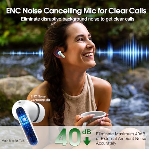 Premium Wireless Earbuds with Bluetooth 5.3 – Hi-Fi Stereo Sound, 40-Hour Playtime, IP7 Waterproof Sports Earphones with LED Battery Display – Perfect for Android & i OS Users – Ultimate Comfort & Durability for Active Lifestyles