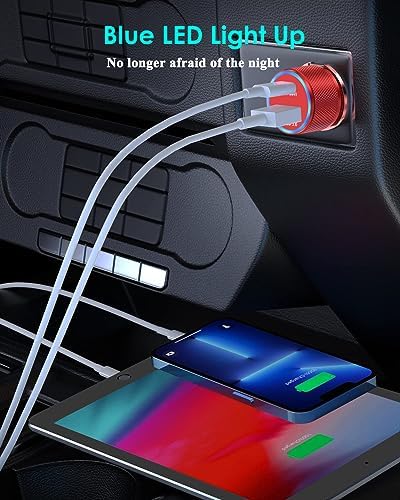 High-Performance i Phone Car Charger – Dual-Port 38 W USB-C & QC3.0 Fast Charging Adapter with 2 Lightning Cables, MFi Certified for i Phone 14, 13 Pro Max, 12, 11, X – Sleek Grey Design for Enhanced Compatibility and Efficiency on the Road