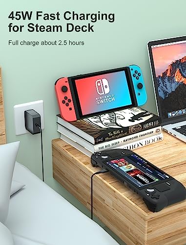 High-Performance 45 W USB C Charger with 6 FT Power Cable | PD 3.0 Fast Charging Wall Adapter for Steam Deck, Nintendo Switch, Samsung Galaxy S23 & S22 | Ultimate Compatibility & Safety Features for Gaming on the Go