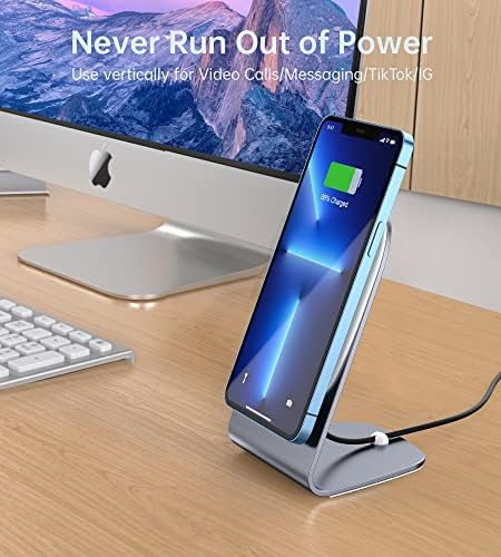 Elevate Your Charging Experience: Premium Magnetic Wireless Charger for i Phone 16/15/14/13/12 with 20 W USB-C Adapter – Fast, Elegant, and Versatile Charging Stand/PAD in Luxurious Gold – Enhanced Compatibility for Pro Max, Plus, Mini Models with 5 ft Cable for Ultimate Flexibility