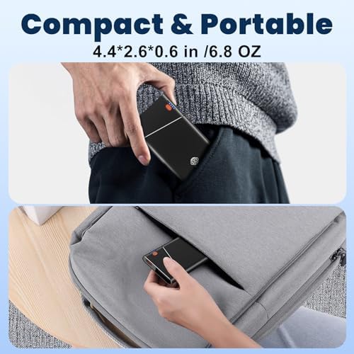 Ultra-Slim 10000 m Ah Power Bank with 22.5 W PD Fast Charging – Built-in USB-C Cable for i Phone 16/15/14, Samsung S24 & More – Lightweight Travel Essential with 15-Layer Safety Protection & Multiple Device Charging Capability