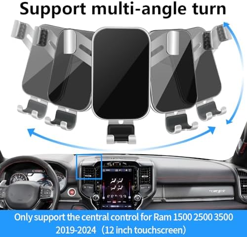 Dodge RAM 2013-2018 Premium Car Phone Holder: Enhanced Stability & Charging Cradle for 1500, 2500, 3500 Models – Ultimate Mobile Accessory for Safe Navigation & Hands-Free Communication