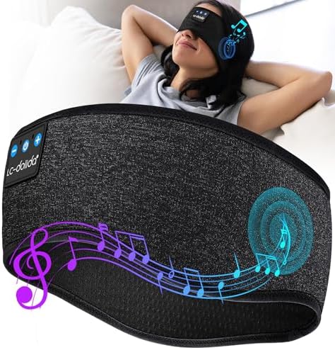 Revolutionary Wireless Sleep Headband with HD Sound: Ultimate Comfort Bluetooth Earphones for Relaxation, Fitness, and Travel – Sweat-Resistant Eye Mask for Active Lifestyles and All-Night Use