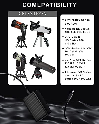 Celestron 18778 Nex Star Telescope AC Power Adapter – 10-Foot High-Performance Replacement Cord for 4 SE, 5 SE, 6 SE, 8 SE, 130 SLT, 127 SLT, LCM 114, LCM 90 – Ultimate Power Solution for Stargazing Enthusiasts and Astronomy Lovers