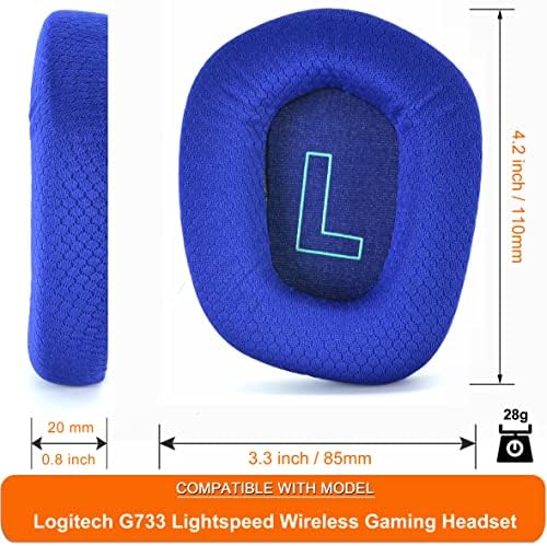 Upgrade Your Logitech G733 Gaming Headset with Defean Replacement Ear Cushions – Comfort-Enhanced Noise Isolation Foam & Breathable Mesh Fabric, Gray Earpads for Superior Audio Experience and Long-lasting Durability