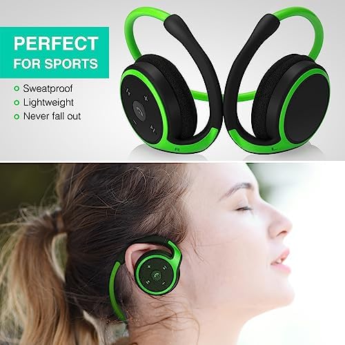 Compact Sports Bluetooth Headphones – Ergonomic Wrap-Around Wireless Earphones with Built-In Microphone, Exceptional Sound Quality, 12-Hour Battery Life, Foldable Design for Easy Portability, Perfect for Active Lifestyles – Black
