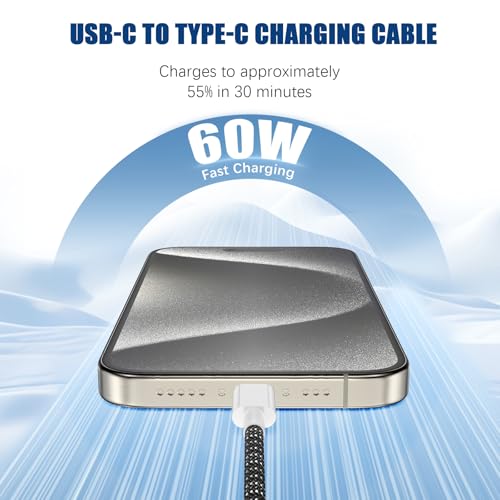 iPhone 16 15 USB C Charger Cable 10ft, Long Fast Charge Type C to C Charging Cord Wire for Apple iPhone 16 Pro Max/16 Pro/15 Plus/15 Pro Max,iPad Pro 12.9/11 inch/Mini/Air 5/4th,MacBook,Samsung-Black – Enhanced Compatibility and Speed