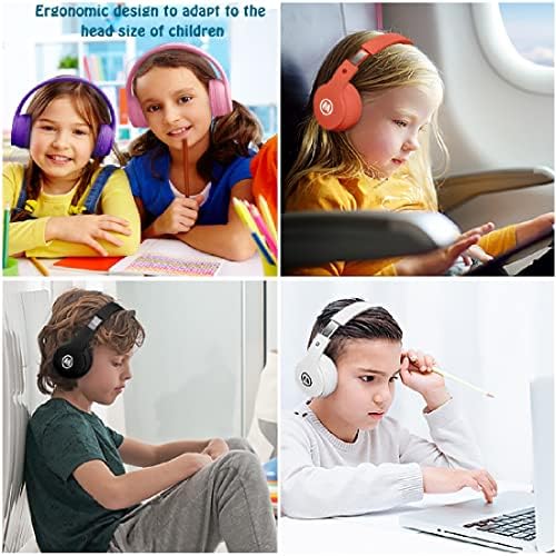 Vibrant Purple Bluetooth Headphones for Kids – Ultimate 60-Hour Playtime, Safe Volume Limiting, Foldable Over-Ear Design, Microphone & AUX Input – Perfect Wireless Headset for School, Home, and Travel Fun